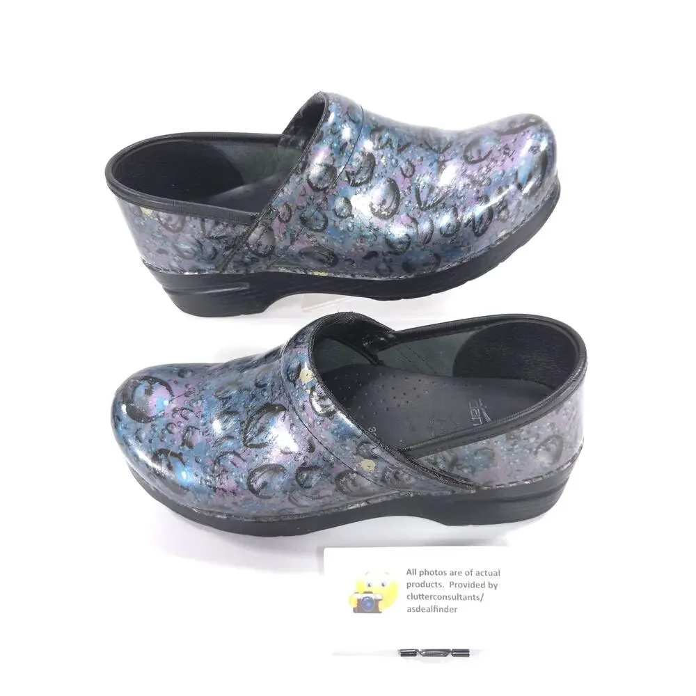 Dansko Casual Slip On Mule Clog Shoe Womens Size 9 39 Blue Black